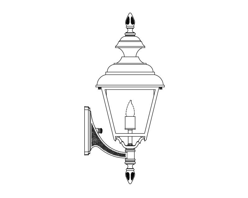 Value Line (4 Sided), Large, aluminum, Wall Mount, Clear acrylic, (1) 100W INC, 120V